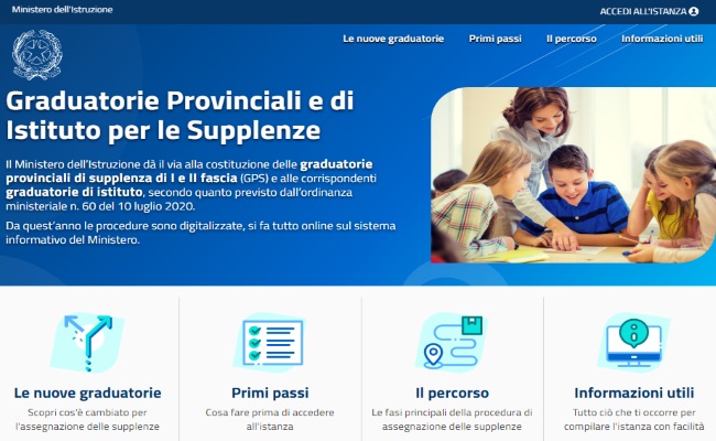 GRADUATORIE PROVINCIALI E DI ISTITUTO PER LE SUPPLENZE - ISTRUZIONI-